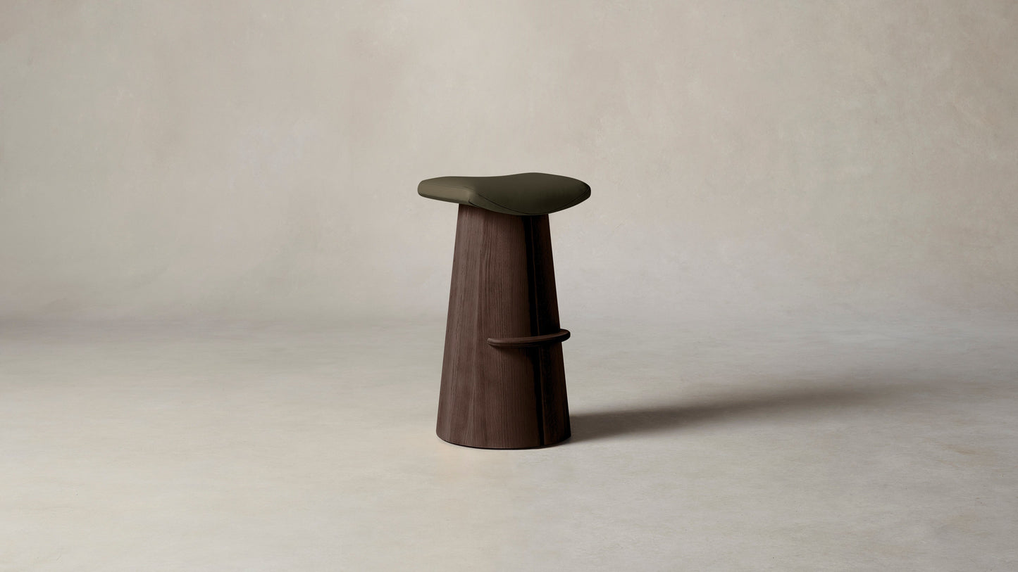 The Weston  - Pebbled Leather Truffle Bar and Counter Stool